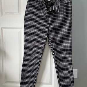 Loft Sutton Skinny Black & White Windowpane Women’s Dress Pants